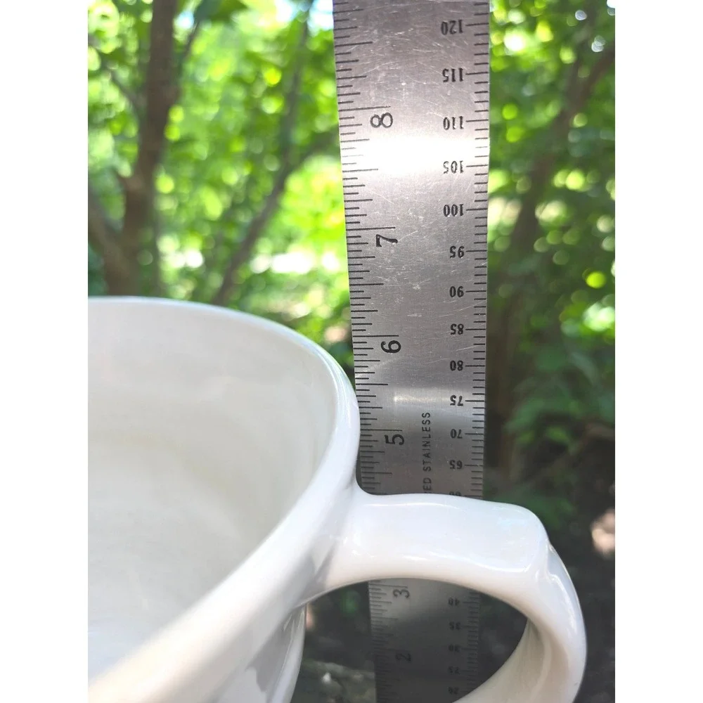 Longaberger‎ Pottery Woven Traditions White Ceramic Batter Bowl with Handle